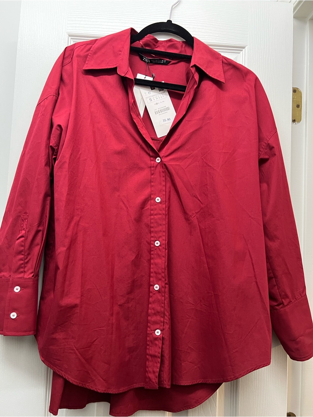 Zara Burgundy Button-Down Shirt
